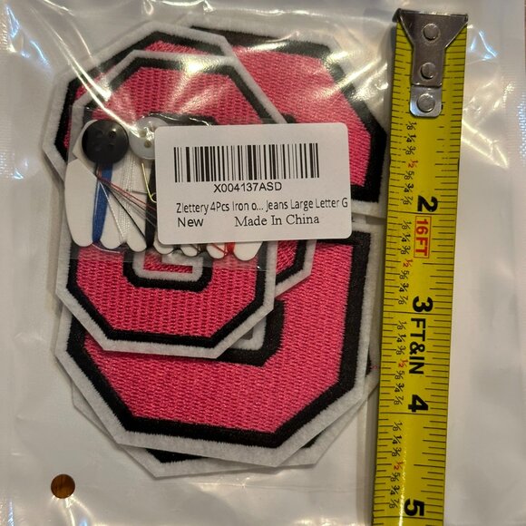 16 PIECES TOTAL with 4 sew kits Rose Red Varsity Letter Patches (2) G, H, D NEW - Picture 5 of 9